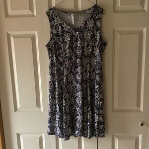 NY collections LP women’s blue paisley sleeveless dress summer cool